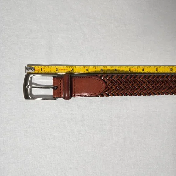 VINTAGE Hipster Western Genuine BROWN Leather Bonded Lacing BELT Men's Size 34. - Picture 14 of 17